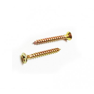 Pozi drive countersunk head yellow zinc plated bed screw chipboard screw